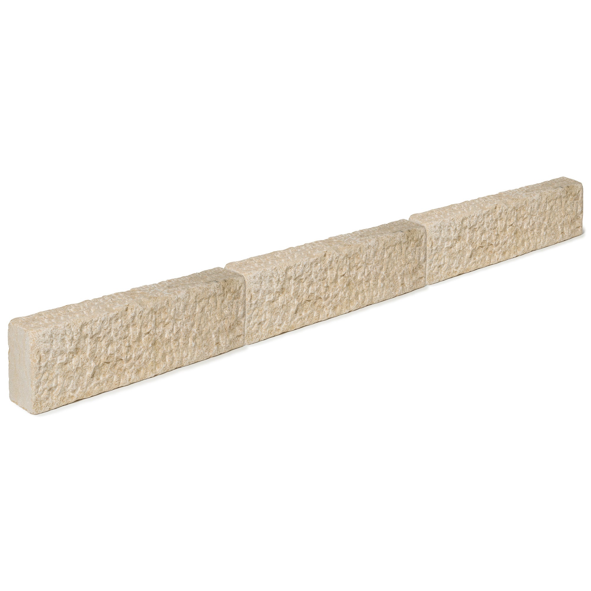 Bordure de jardin en Pierre Atlas Beige Tradition H.15 x L.50 cm (Lot de 10) - RO'MA Nature - 2