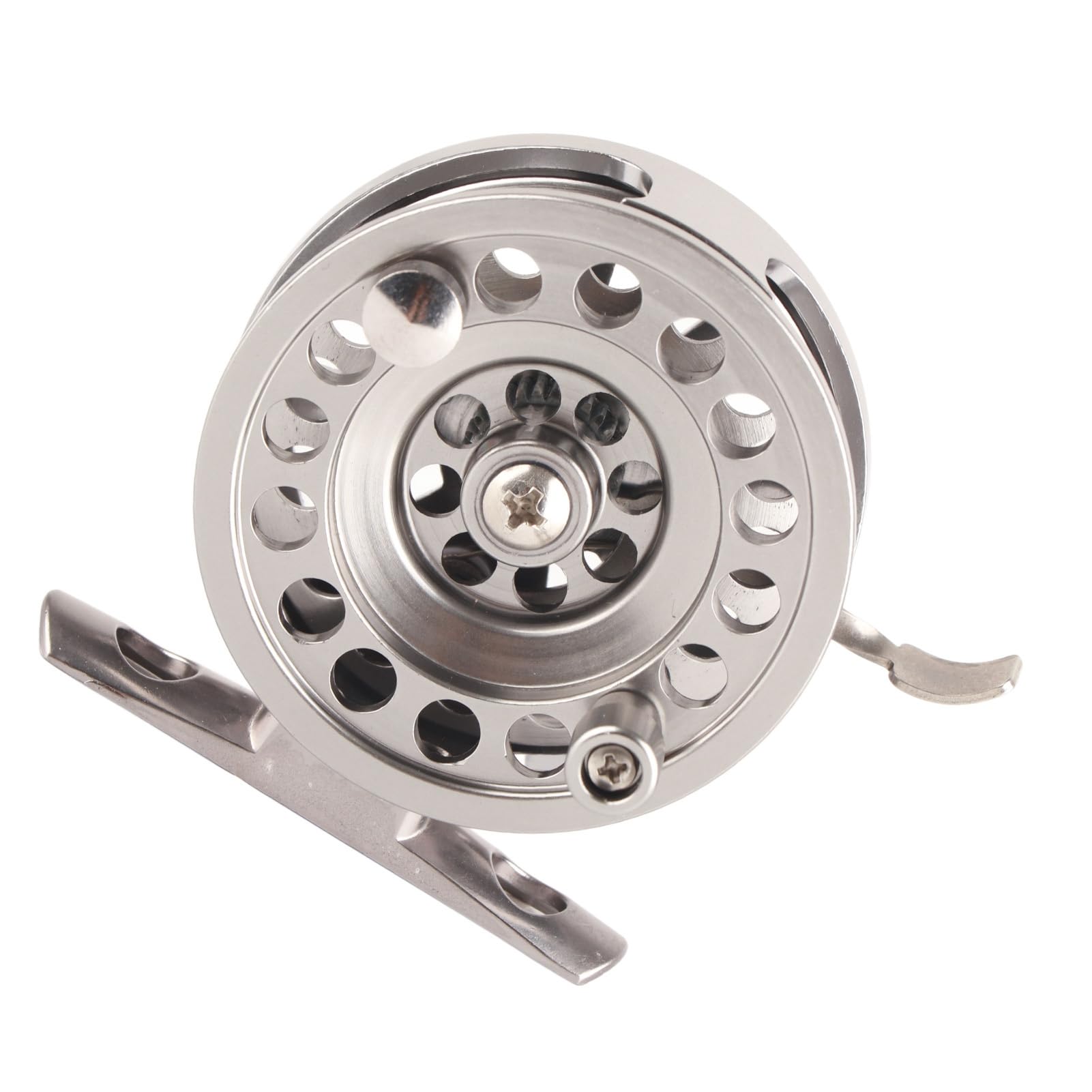 Canna da pesca sul ghiaccio in metallo per esterni Ruota anteriore Mulinello destro con accessorio freno (Mulinello da pesca sul ghiaccio 60) - 4