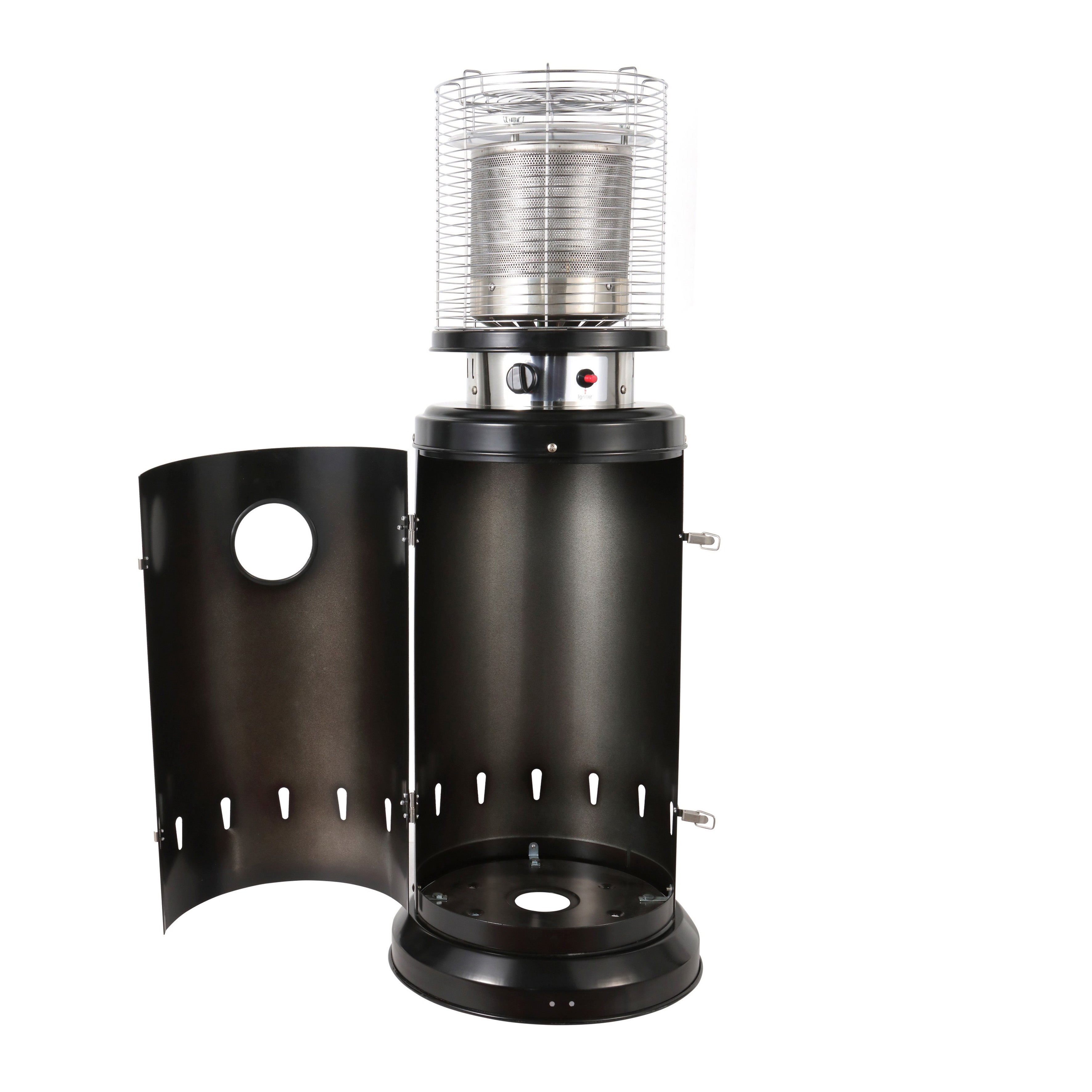 Fácula - Estufa de Gas Exterior Negra Ember | 9kW | Acero | Encendido piezoeléctrico | Ruedas | 18m² - 2