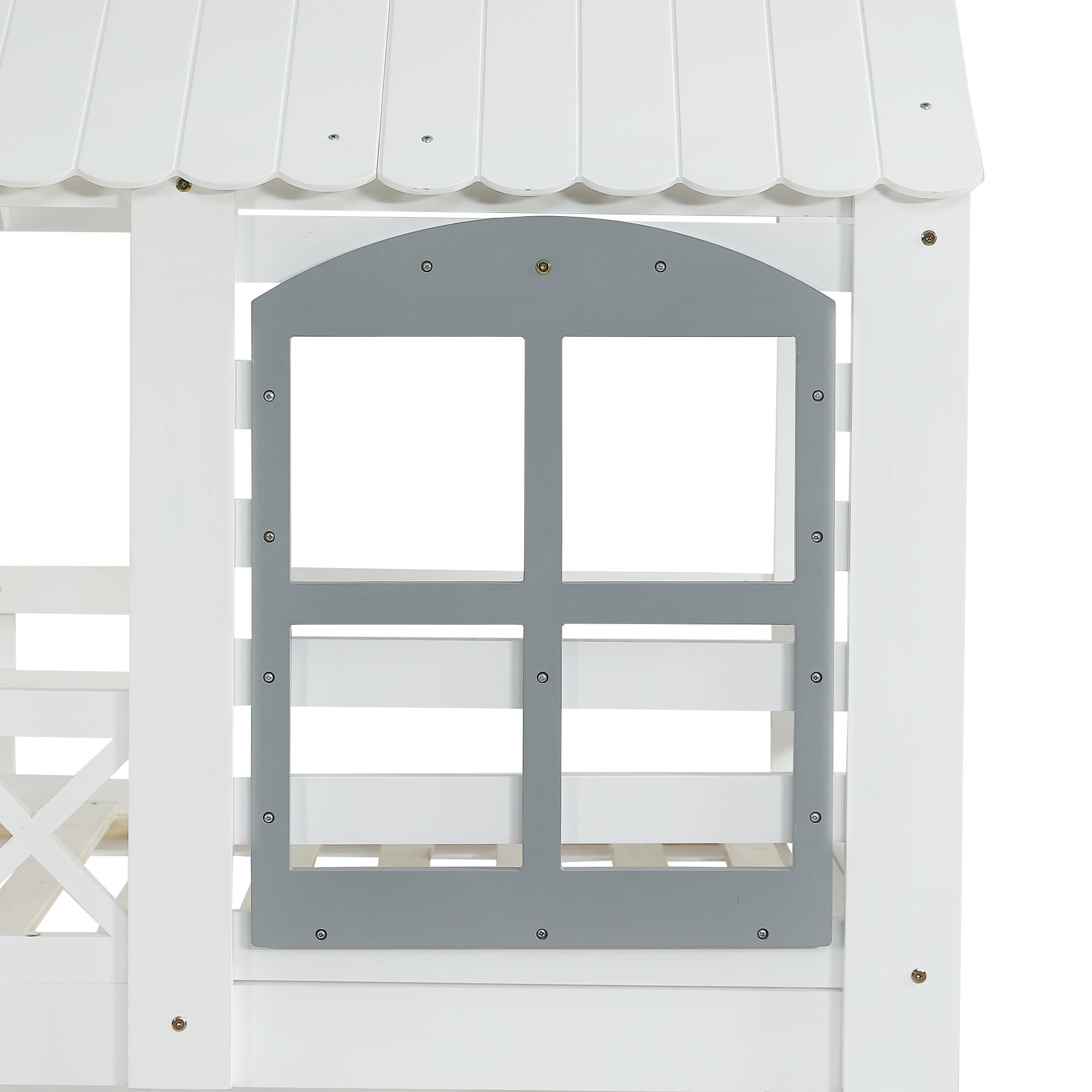 Lit superposé 90x200cm en bois - avec escalier de rangement - Blanc - 6