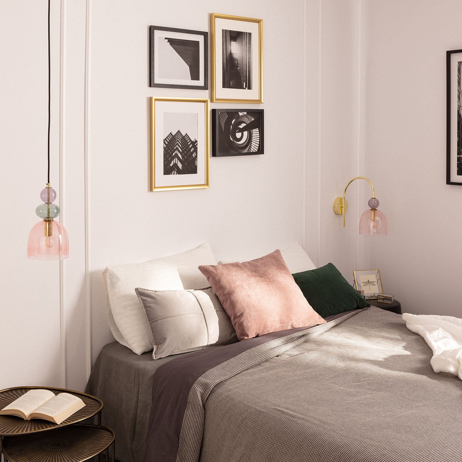 - Lampada a Sospensione Baudelaire | Design Elegante in Metallo e Vetro | Compatibile con Lampadina E14 | Uso Interno | Paralume - 2
