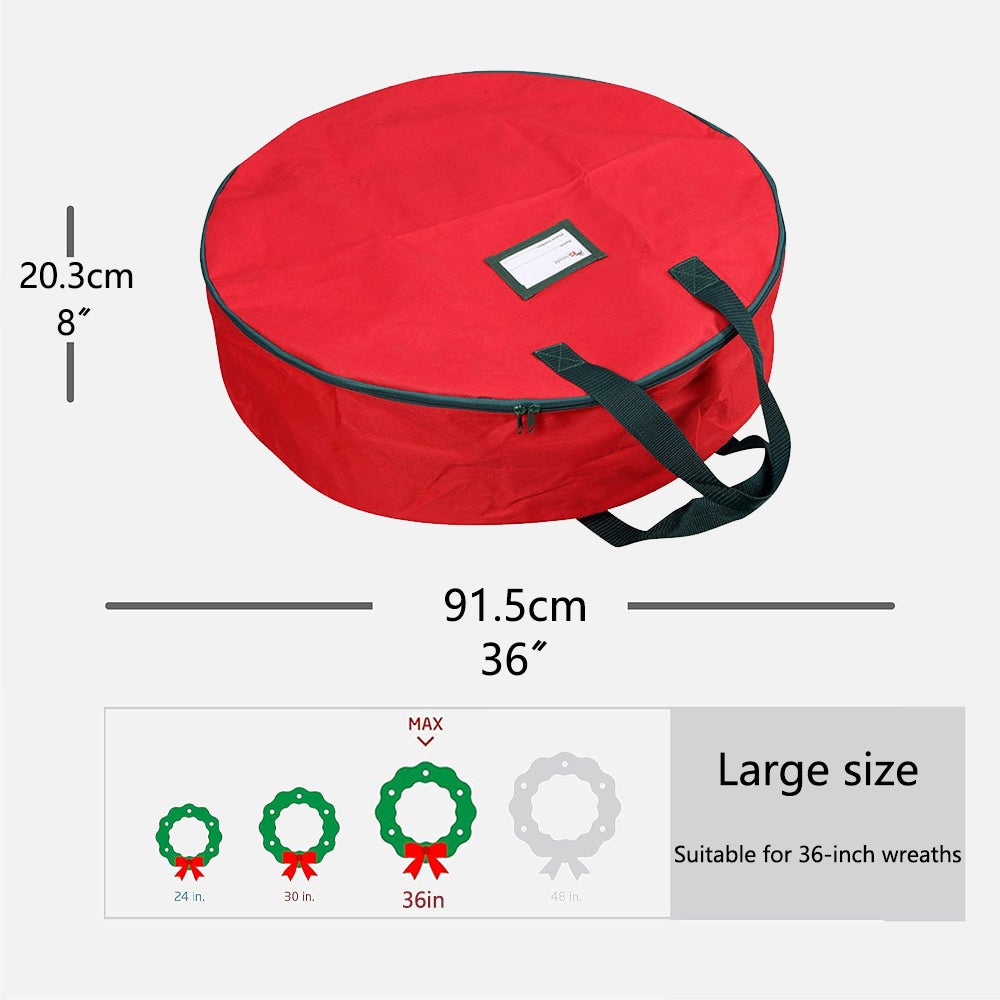 2 confezioni Contenitore per ghirlande, borsa portaoggetti per ghirlande natalizie in tessuto Oxford 600D, impermeabile e antipolvere (36