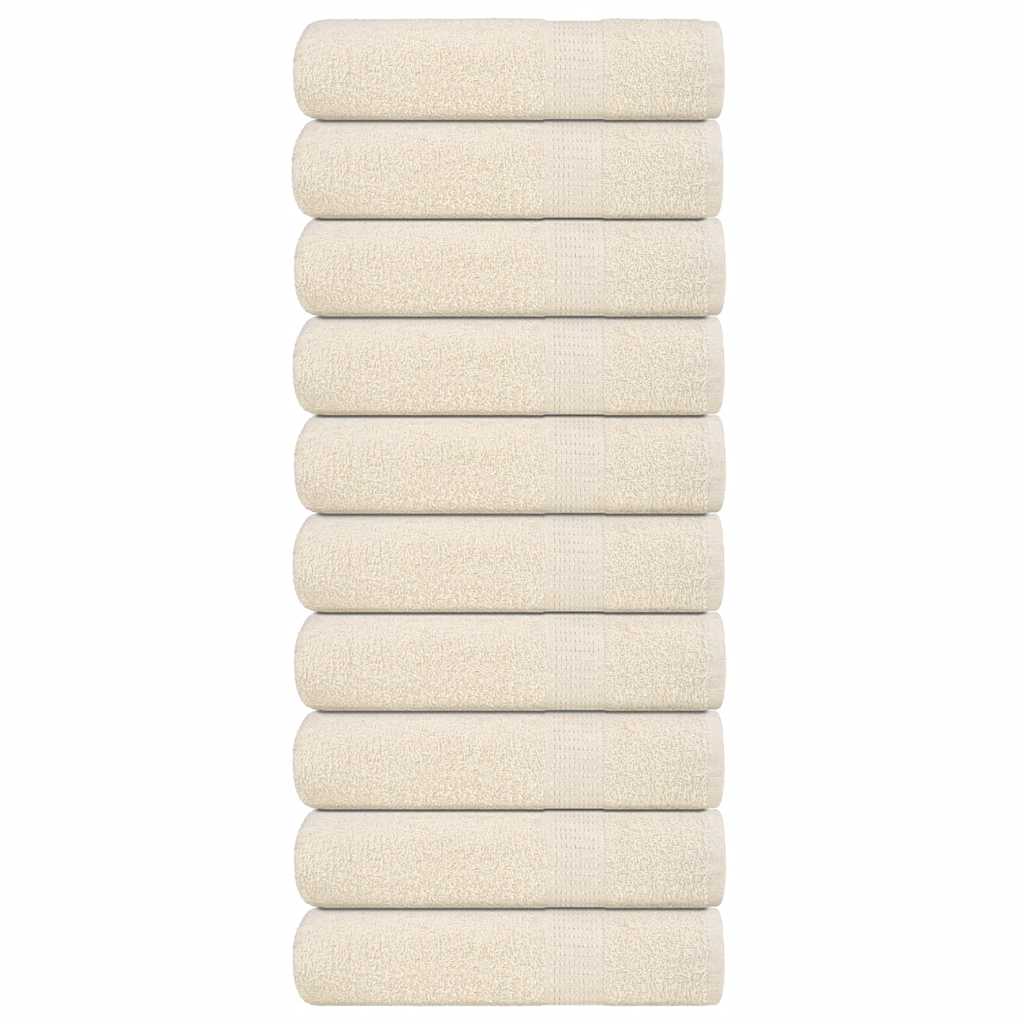 Ręczniki kąpielowe, FROGN, 10 szt, kremowe, 100x150 cm, 360 g/m² vidaXL