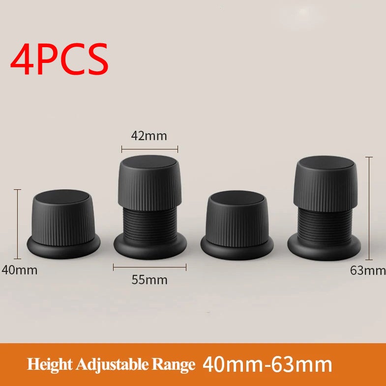 Rehausseurs de lit réglables pour meubles, hauteur 40-65mm, plastique antidérapant Durable, pour canapé, lit, Table (noir), 4 pièces - 2