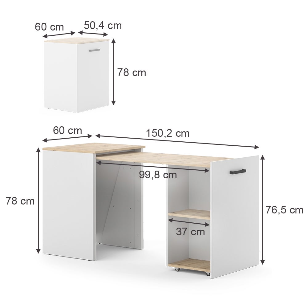 Eettafel Yva Zwart Keramiek Uitschuifbaar