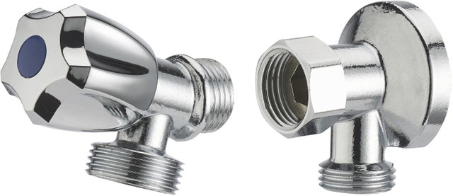 Kit applique murale écrou tournant + robinet de machine à laver NOYON & THIEBAULT