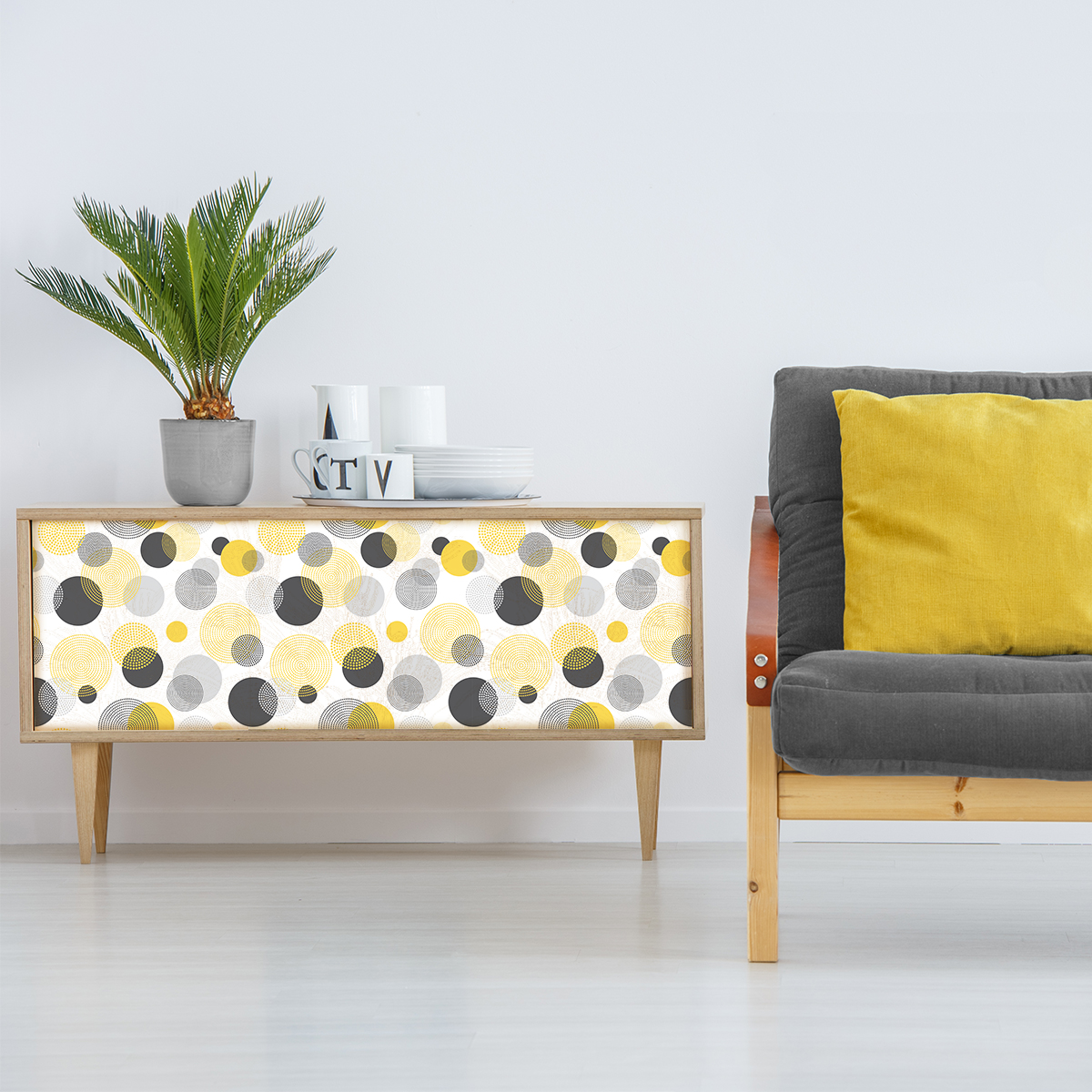 Vinilo muebles escandinavos arturk - adhesivo de pared - revestimiento sticker mural decorativo - 60x90cm