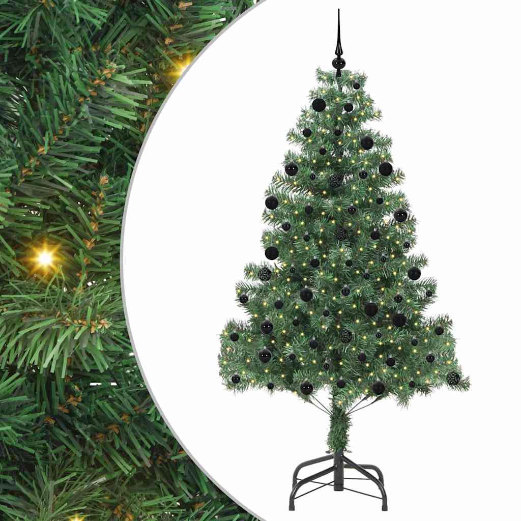 Choinka z 300 diodami LED z podstawą Zielony 210 cm PVC