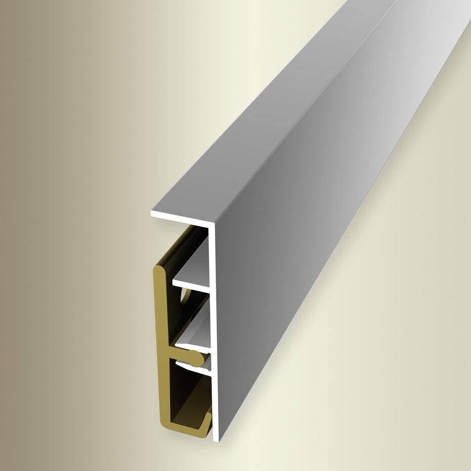 Plinthe Aluminium PROVISTON 10x40x2500 Mm – Inox Argent, Fixation Par Vis, Made In Germany