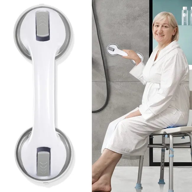 Poręcz łazienkowa z przyssawką, uchwyt łazienkowy bez perforacji, szary