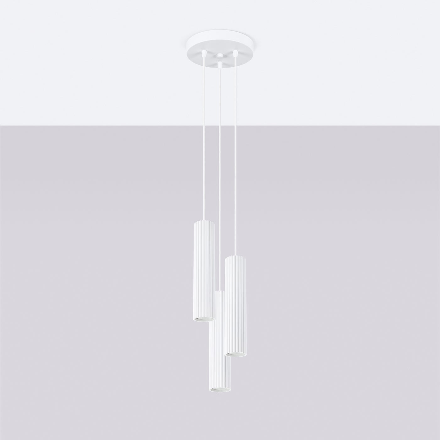 Lampa wisząca GLOOW 3P biały LED 4000K - 19.5x19.5x108cm Sollux