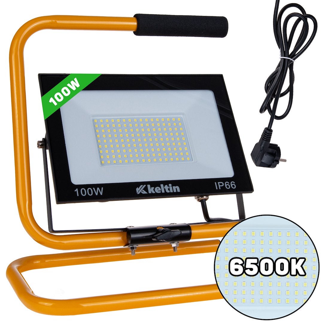 ProLight LED Projecteur 100W Avec Pied De Travail Et Câble - Blanc ...