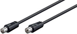 Cavo Antenna TV 75 Ohm - Maschio-femmina, Nero, 1,8 Metri, Coassiale Per Televisione