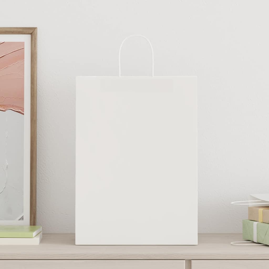 Torby papierowe 250 szt. z uchwytami białe 32x17x44 cm vidaXL