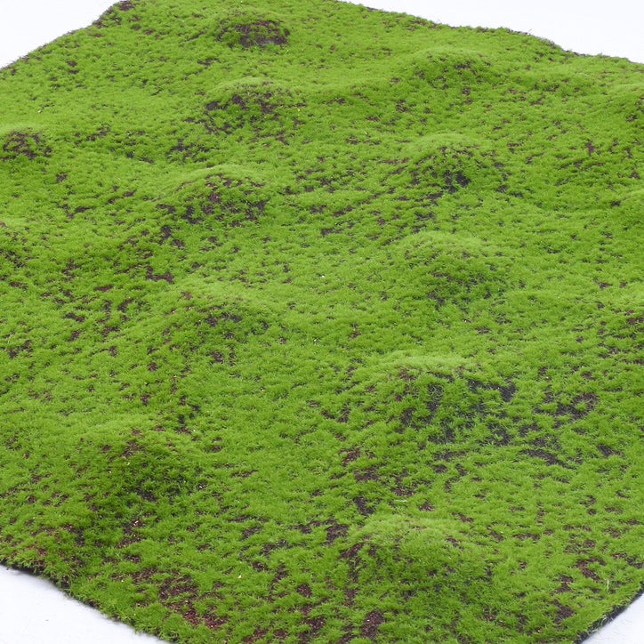 Sztuczna trawa mchowa, mata ze sztucznego mchu, dywan ze sztucznego mchu do dekoracji wnętrz i na zewnątrz, 100 x 100 cm