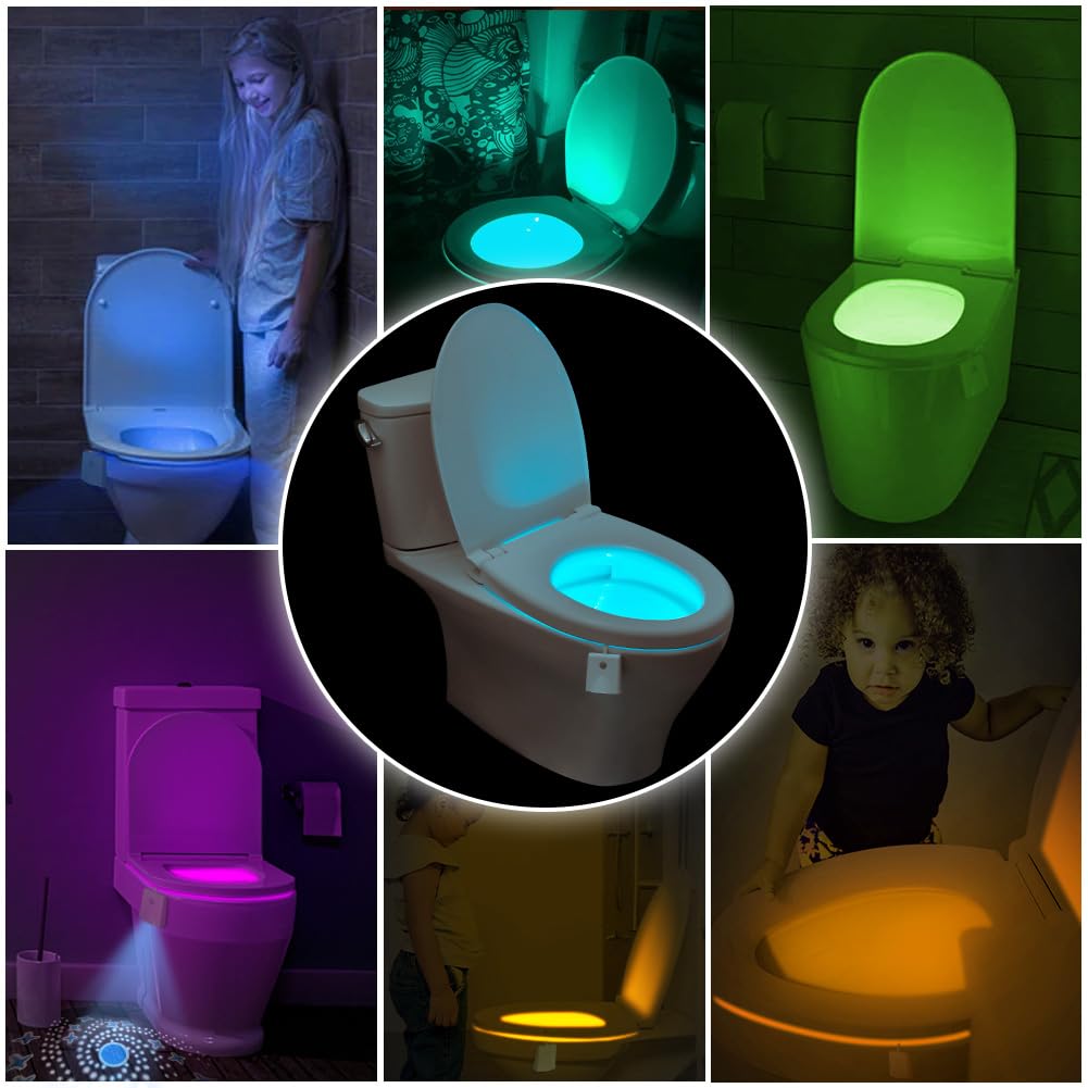 Veilleuse LED avec détecteur de mouvement, lumière pour siège de toilette, lumière LED pour toilettes - 7
