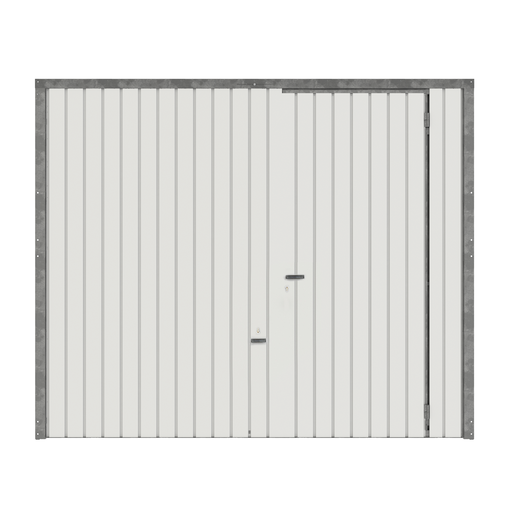 Porte de garage basculante manuelle META débordante avec portillon - H200 x l.240 cm blanc - 5
