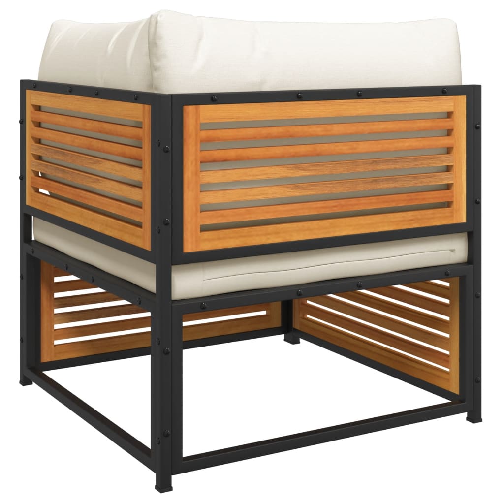 Maison Exclusive - Salon de jardin avec coussins 3 pcs bois massif d'acacia - 6