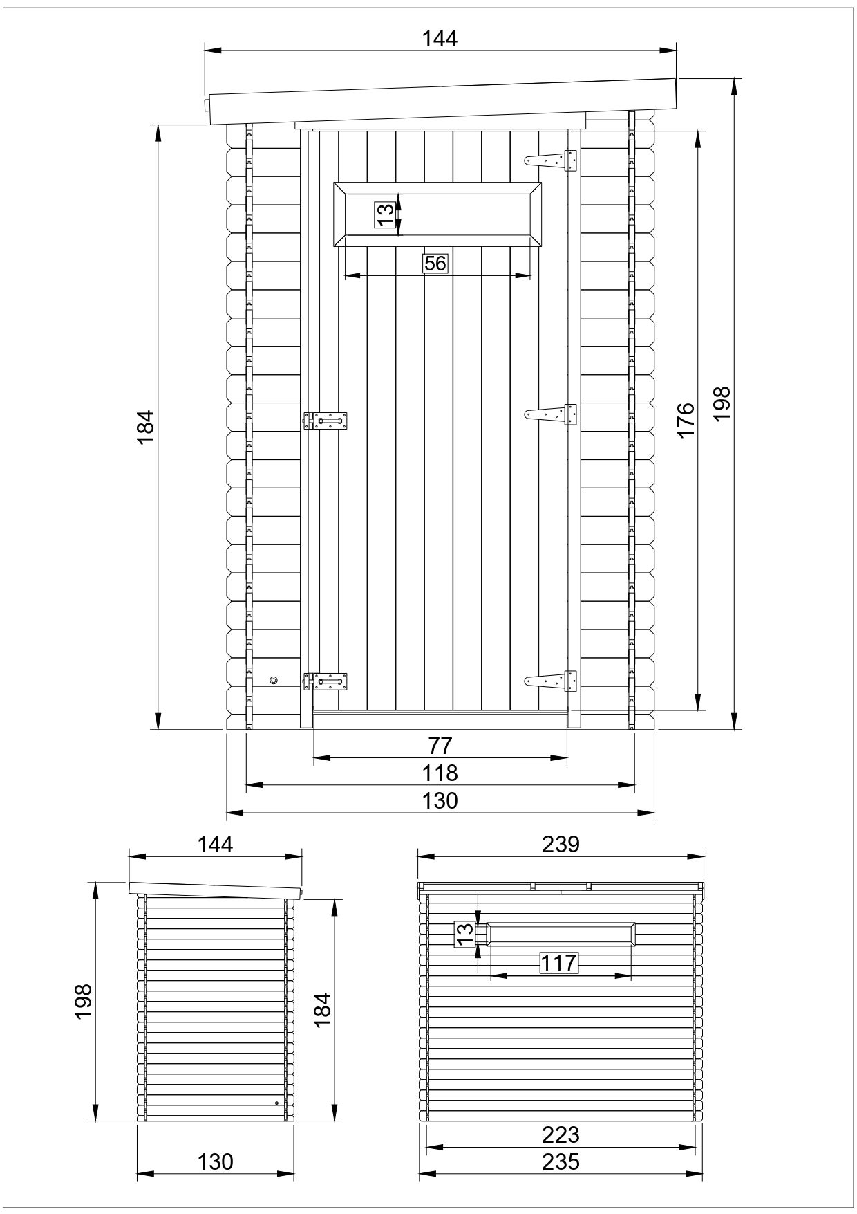 Caseta de madera caseta de jardín TIMBELA M306A + M306G B144xL239xH198 cm/ 2,63 m2 caseta de almacenamiento para jardín - 4
