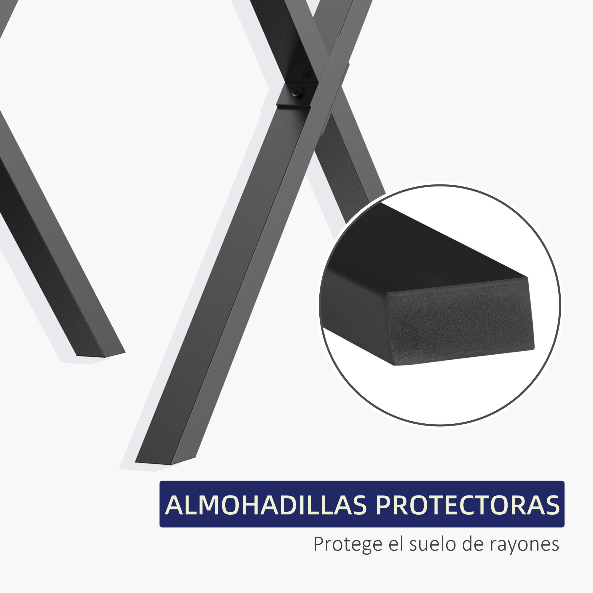 Set of 2 Industrial-Style Table Legs 80x72 cm in X Shape, Steel ...