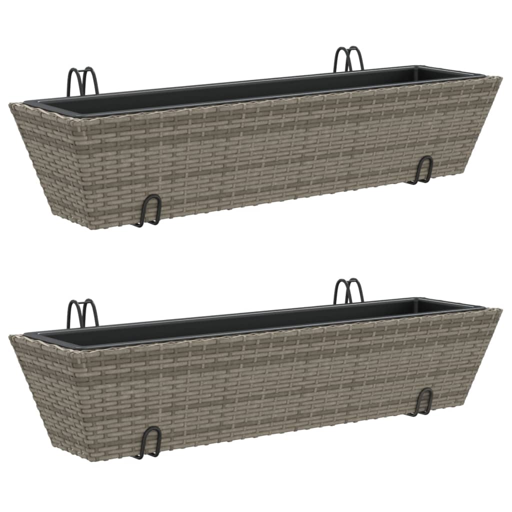 2 Pots De Fleurs Vintage Avec Crochets - Seaux Décoratifs Gris Pour Balcon, Jardin Ou Intérieur