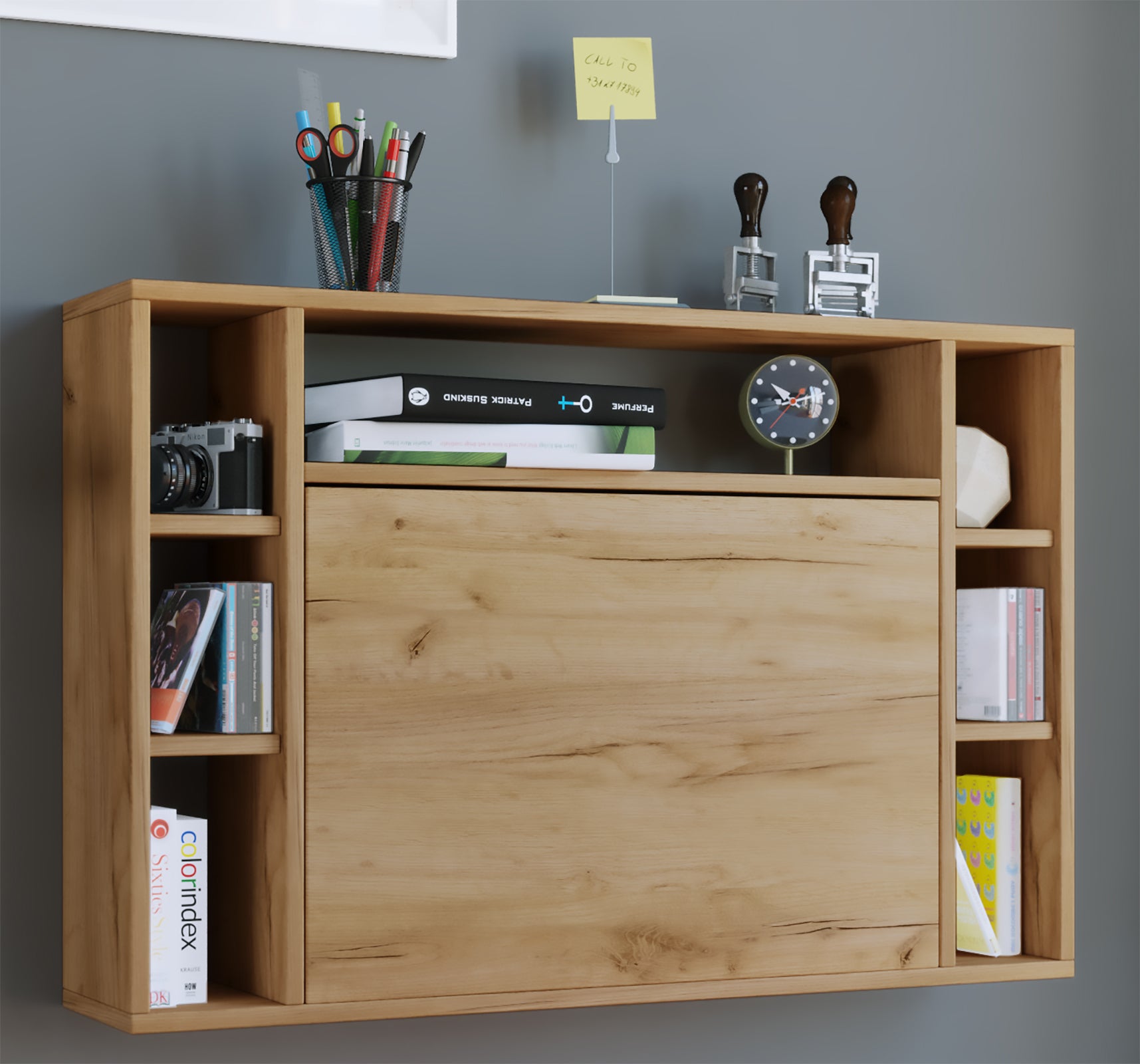 VCM Bureau Wandila Chêne miel H. 60 x B. 90 x T. 20 cm - 7
