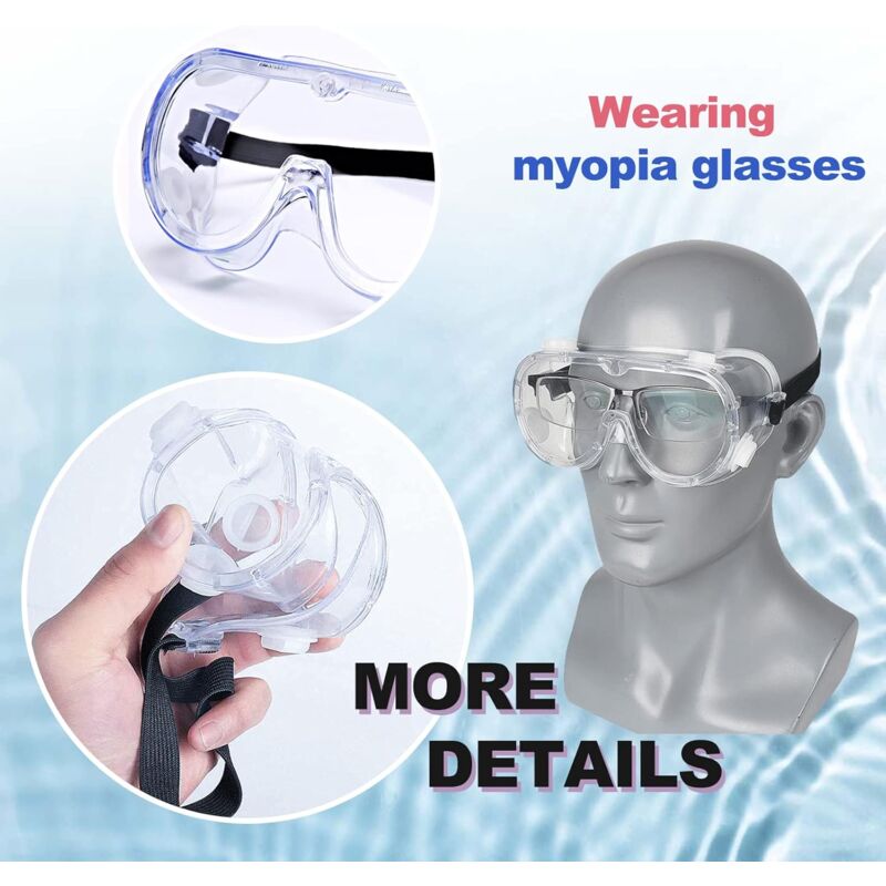 2 PièCes Lunettes SéCurité Contre Gouttelettes,Protection Yeux Lunettes Anti-PoussièRe,Anti-BuéE Pour Un Usage Quotidien, Laboratoire - 2