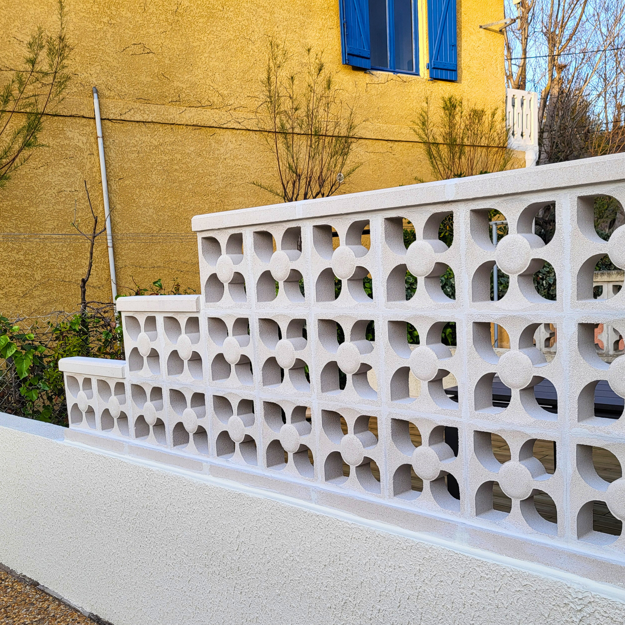 Lot de 10 pièces - CLAUSTRAS BÉTON - modèle FLEUR dimensions 25x25x7.8cm - 6