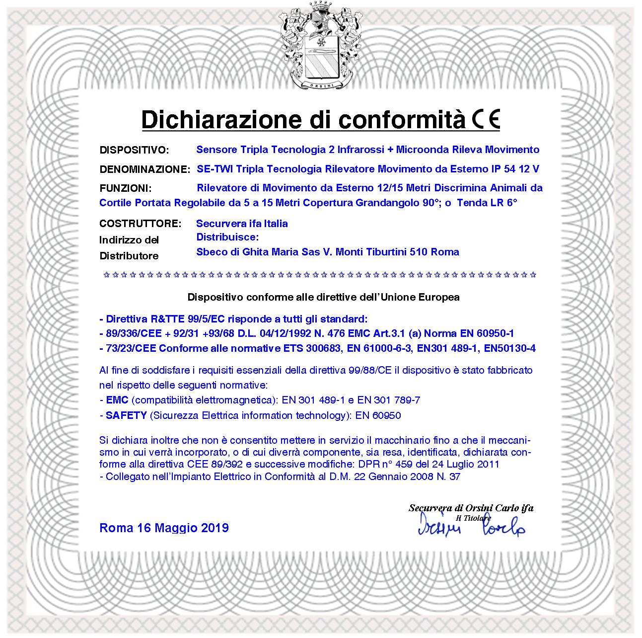 Sensore Antifurto Tripla Tecnologia da Esterno 4 Pezzi Portata 15 Metri Grandangolo o Tenda Regolabile da 5/15 Metri Alimentazione 12 V Via Filo Con S - 4