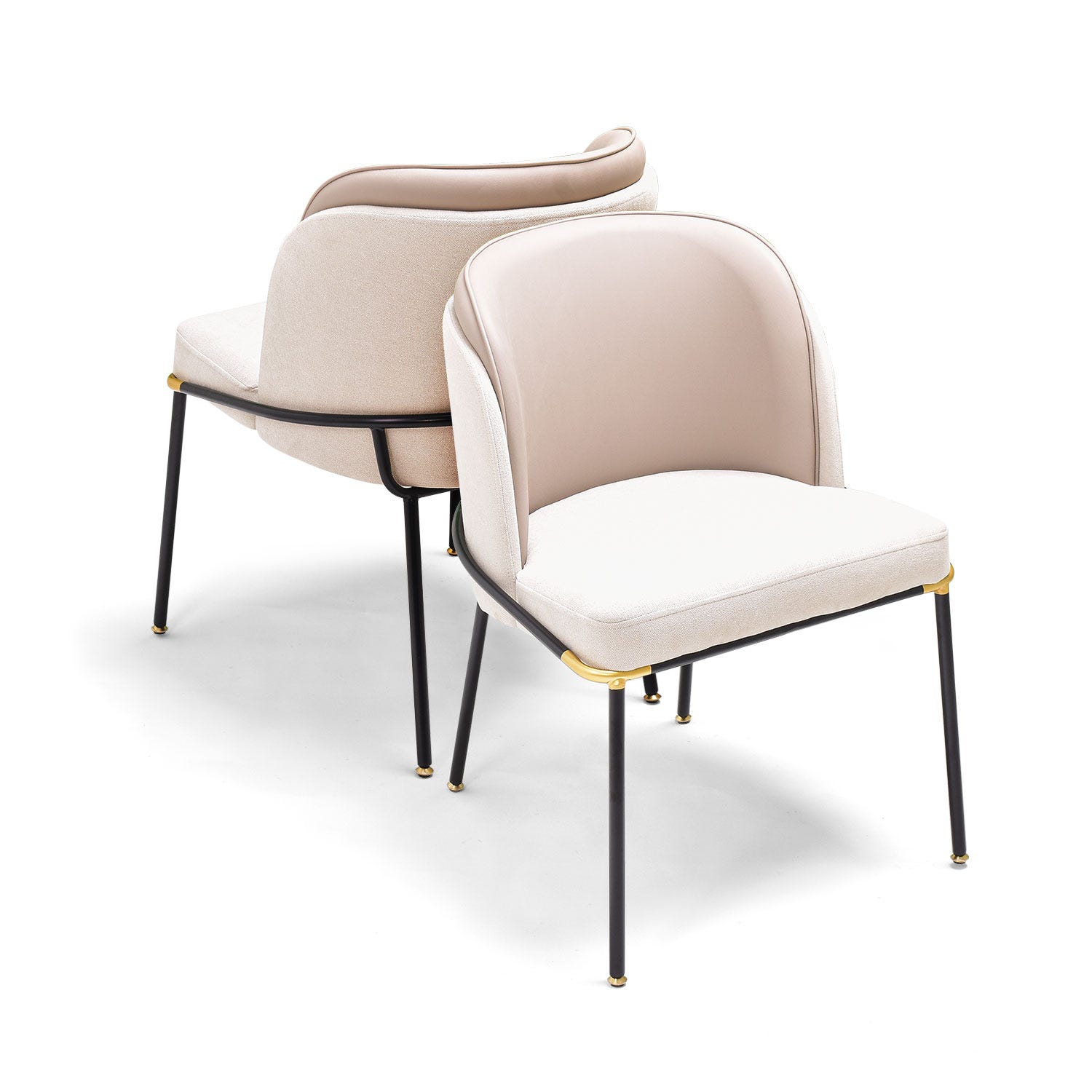 Butaca Metal THUN - Juego de 2 butacas de diseño en metal, asiento en tela y ...