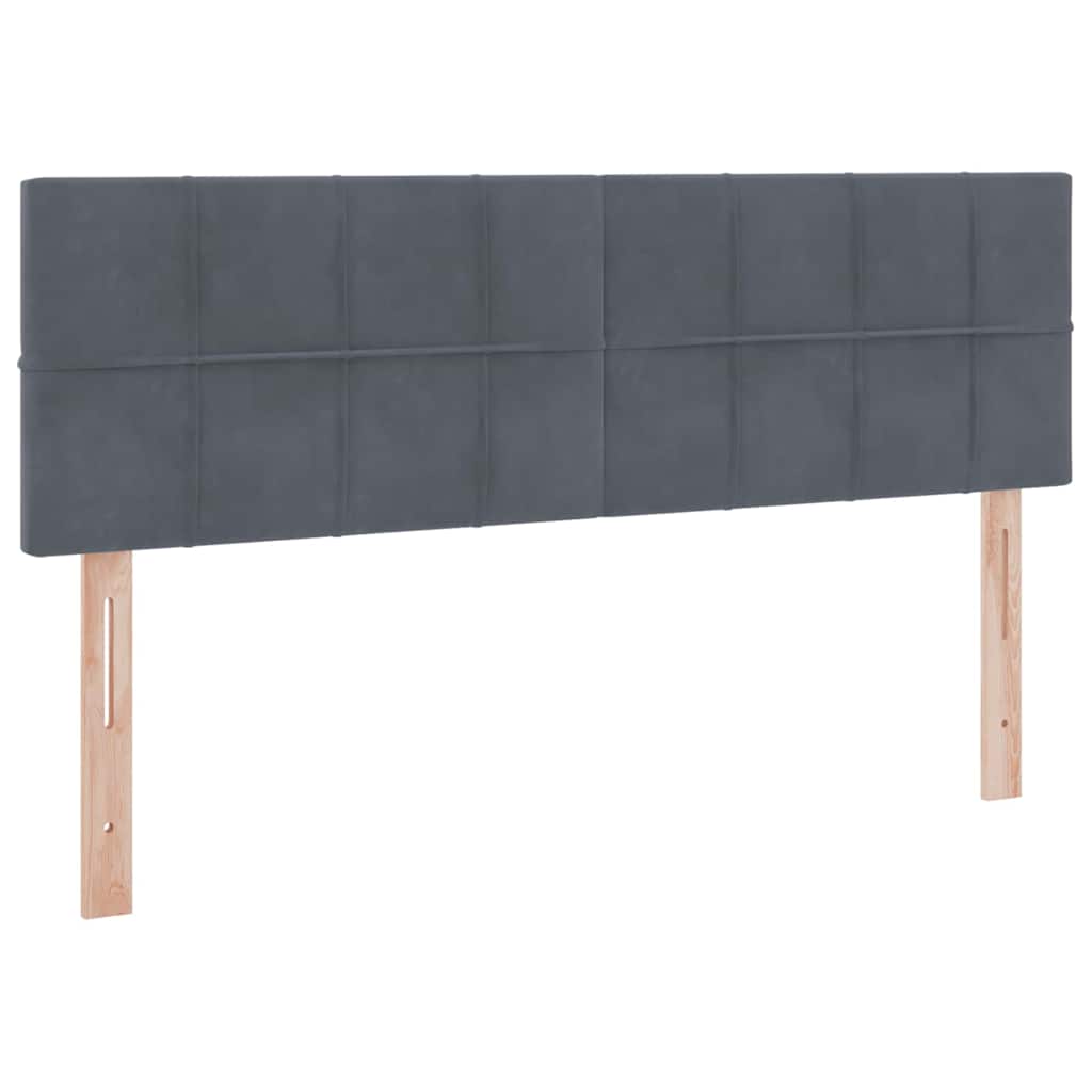 Lit de rangement gris foncé, 140 x 190 cm, en velours - 9