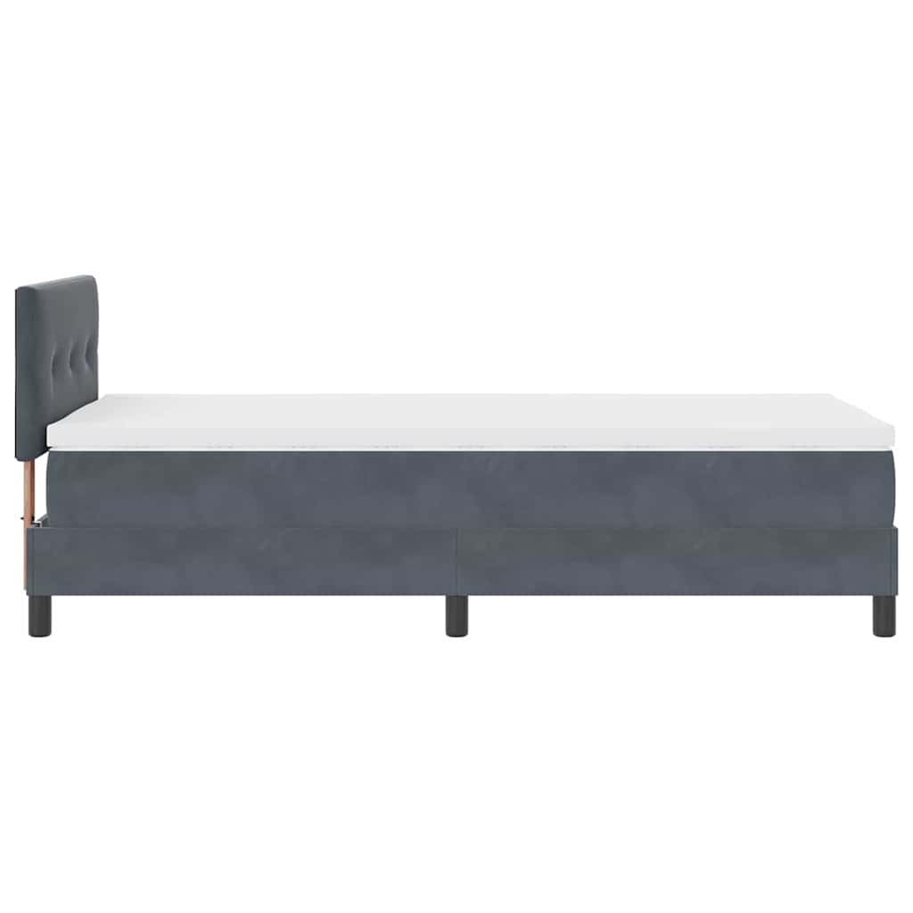 Cadre de lit avec matelas Gris foncé 90 x 200 cm Velours - 9