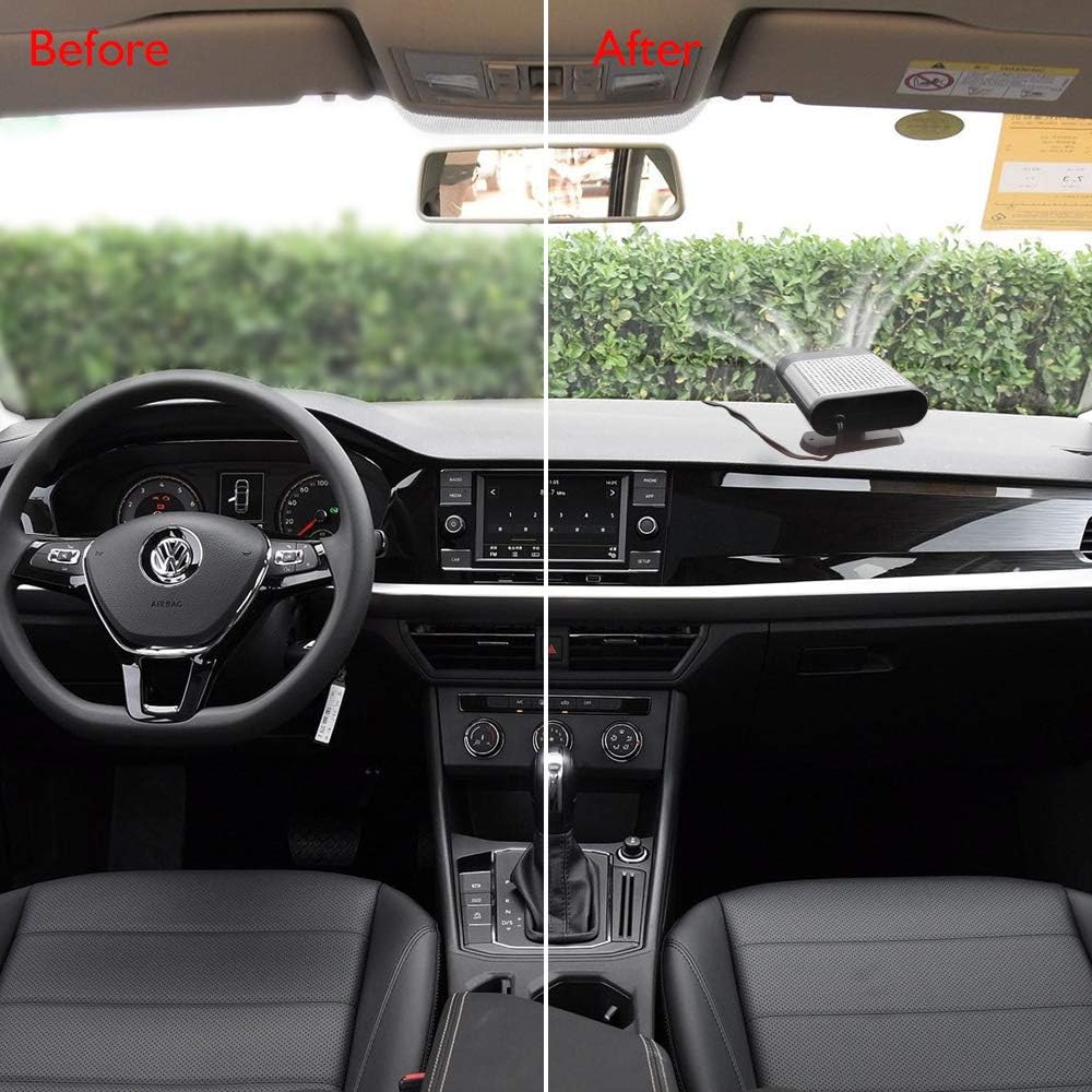 Przenośny grzejnik samochodowy, podłączany do gniazda zapalniczki, 12 V, 150 W, odpowiedni na zimę, czarny i szary - 2