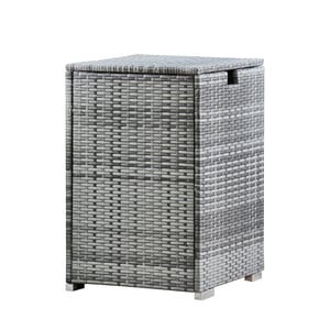 TEAMSON HOME, Coffre bouteille gaz jusqu’à 9kg extérieur effet rotin, Gris