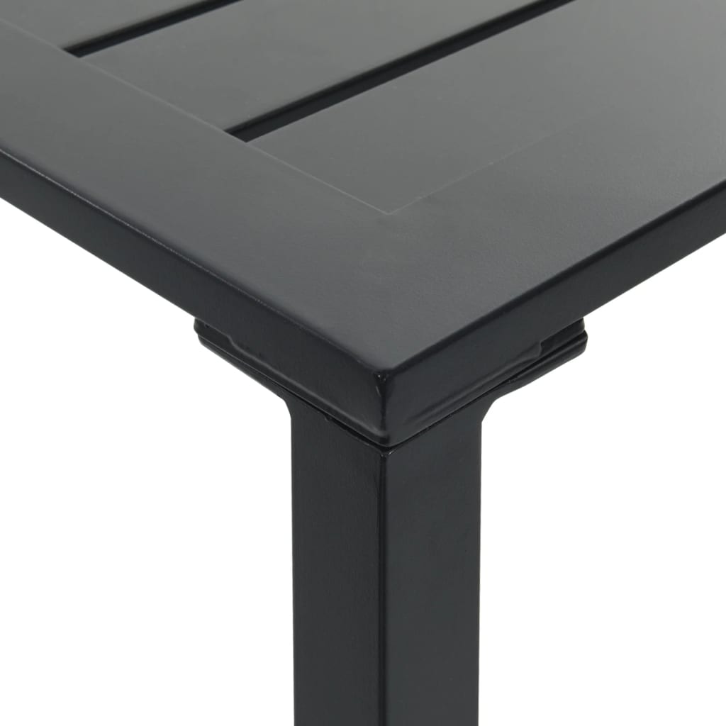 Table haute mange-debout en acier thermolaqué noir 200x100x110 cm - 5