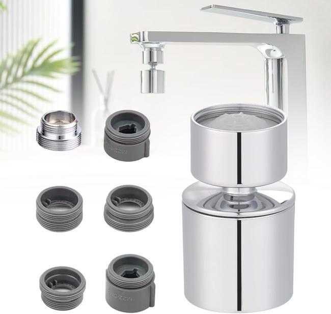 Perlator do kranu, obrotowy o 360° perlator z filtrem z 2 trybami natrysku do zlewu kuchennego w łazience, oszczędność wody - FM22
