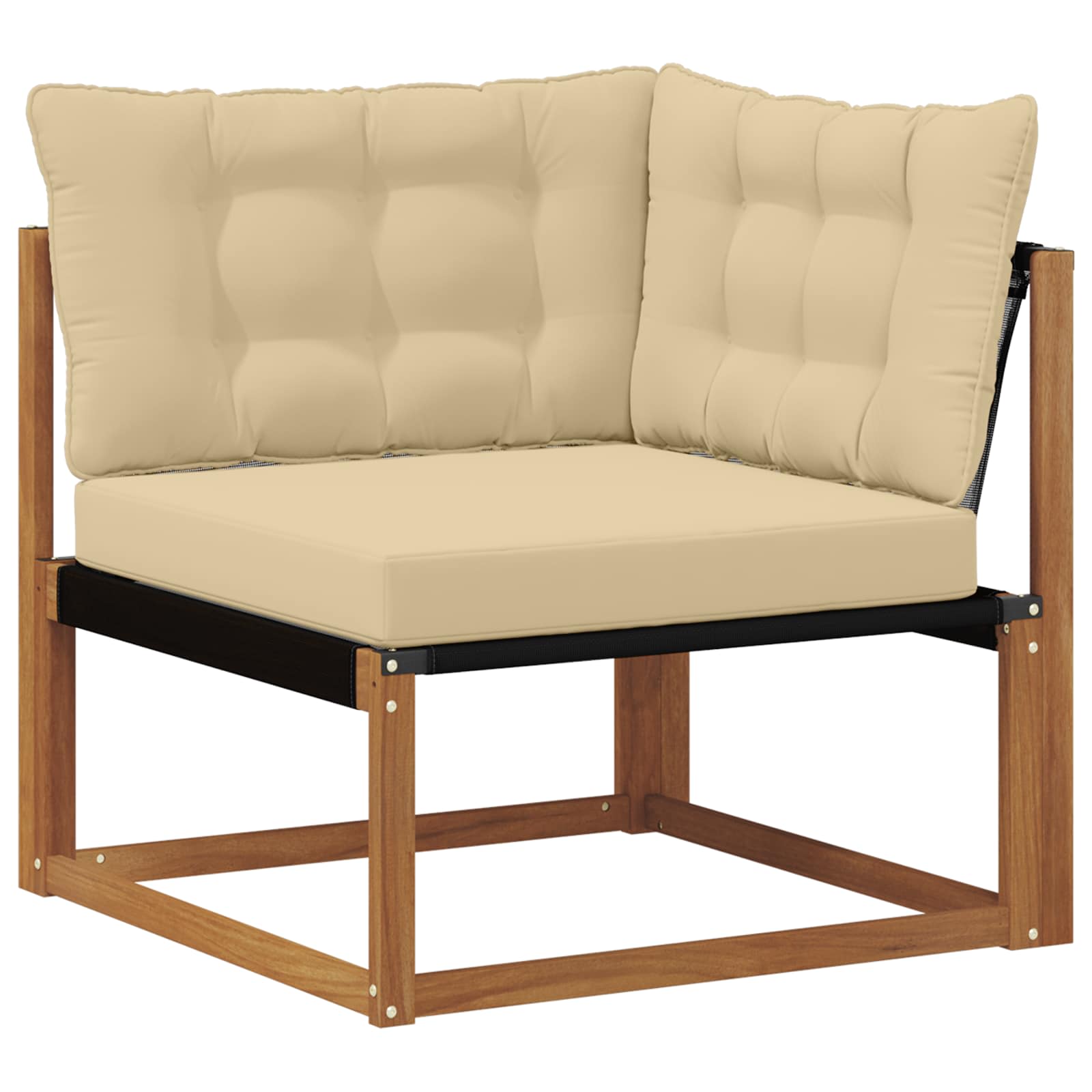Ensemble de canapés d'extérieur 9 pièces naturel et beige - 6