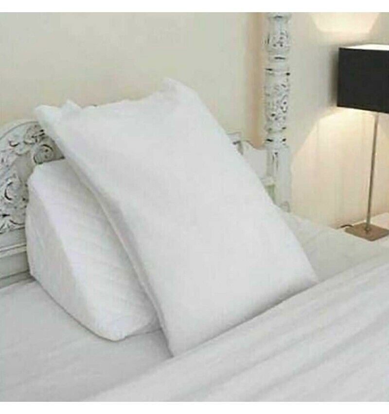 Almohada con forma de cuña sujeción de espalda y piernas cojín de lectura 40x30x48cm - 3