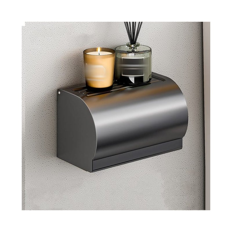 Uchwyt na papier toaletowy do łazienki, dozownik papieru toaletowego, bez wiercenia, 20x12x13 cm - szary