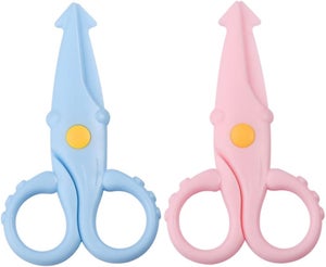 Lot De 4 Ciseaux De Sécurité Pour Enfants - Anti-pincement, Lames Métal, Manches Colorés (jaune, Bleu, Vert, Rose)