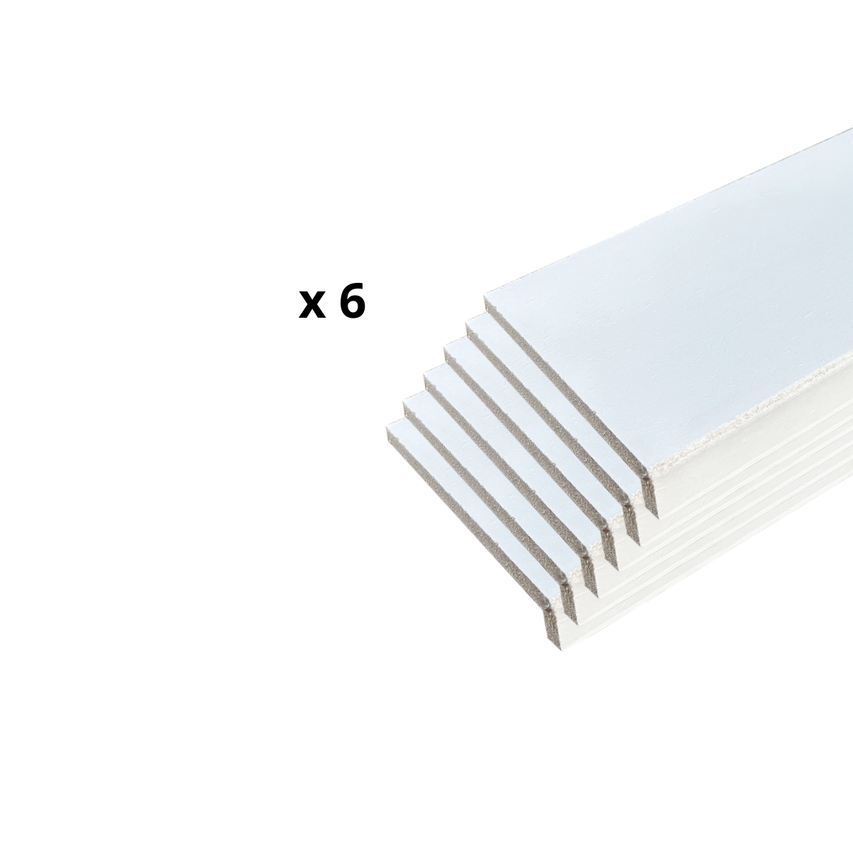 Lot de 6 Surplinthes MDF Prépeint Blanc, L.2.44 m x H.12.8 cm, Ep.22 mm - 2