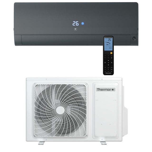 Climatisation Unité extérieure 7 kW et Unité intérieure noire Nagano - THERMOR