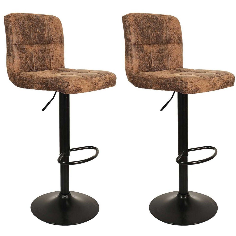Lot De 2 Chaises De Bar - Home Deco Factory - Downtown - Réglables - Marron - 6