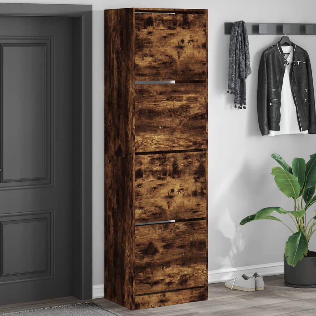 En.casa] Scarpiera Salvaspazio Con 3 Contenitori Ribaltabili 103 X 63 X 17 Cm Portascarpe Da Ingresso Con Ante A Specchio Bianca