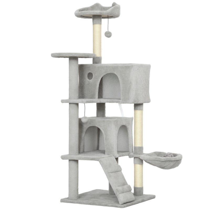 Arbre à chat 140 cm avec plateformes,poteaux sisal,grottes,hamac — free download