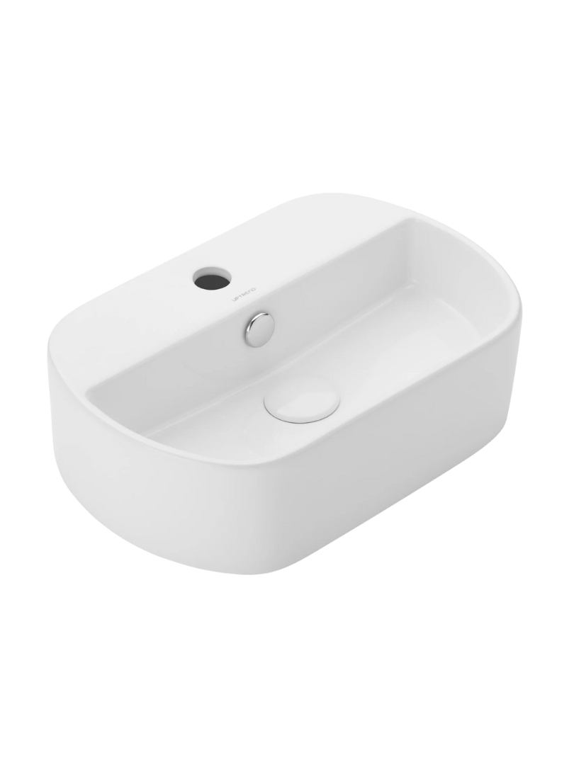 Umywalka ścienna Uptrend BATUMI biały połysk, z otworem na baterię oraz przelewem 1 szt.