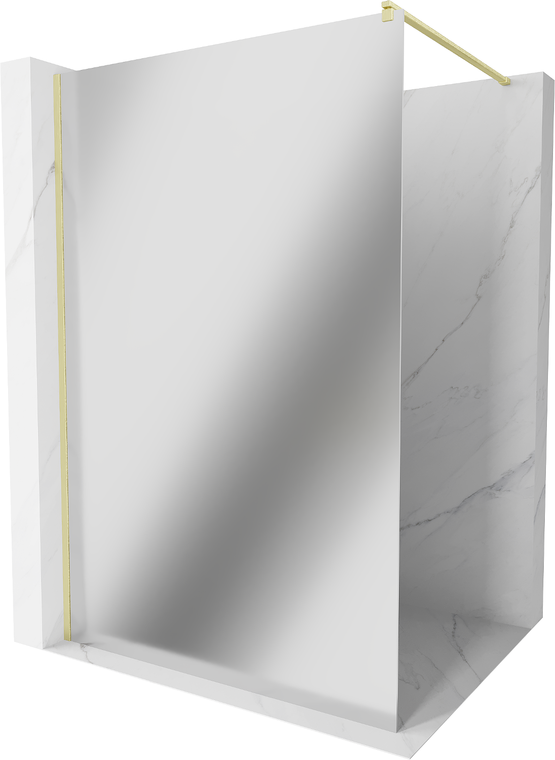 Mexen Kioto ścianka prysznicowa Walk-in 120 x 200 cm, lustro 8 mm, złota szczotkowana - 800-120-101-55-50