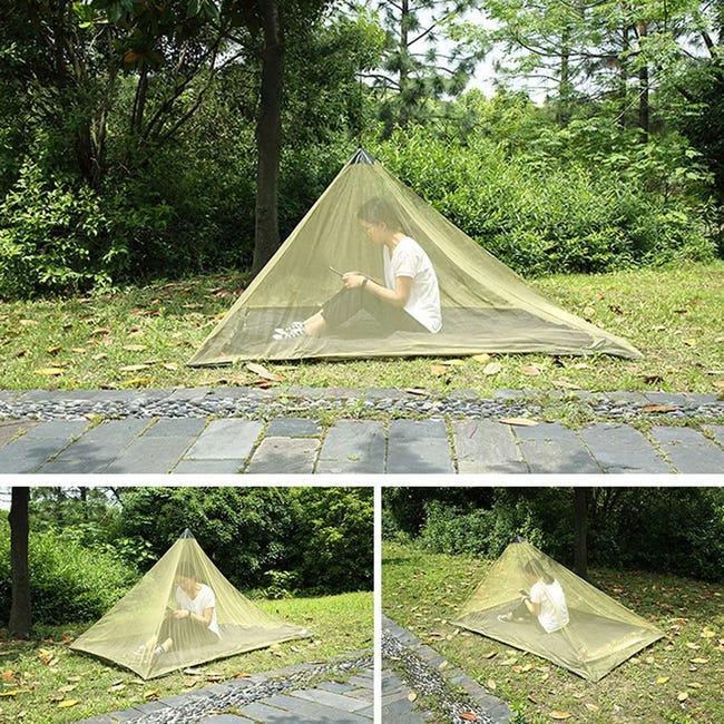 Tente de camping, moustiquaire de camping avec sac de transport, clou Tente de camping, moustiquaire de camping avec sac de transport, clou