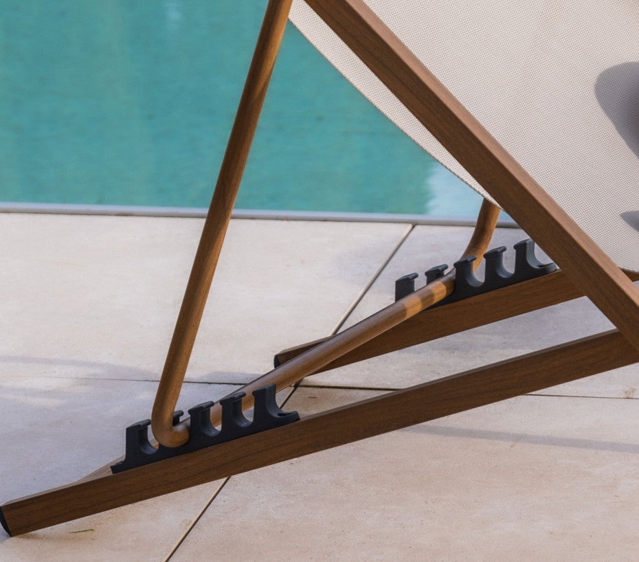 Lot de 2 chiliennes en acier - effet bois - PAROS - 3