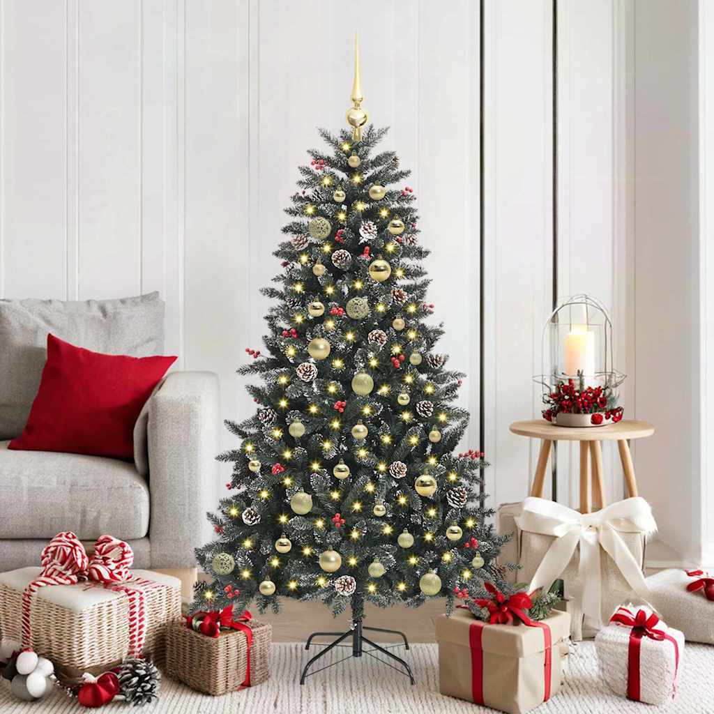 Sztuczna choinka z 150 diodami LED Zielony 83.5 x 83.5 x 150 cm